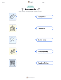 Passwords printable worksheet preview