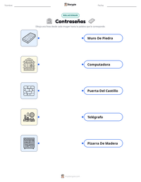Hoja de trabajo imprimible de Contraseñas para niños
