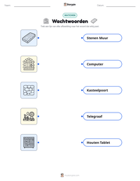 Wachtwoorden afdrukbare werkblad voorbeeld