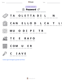 Anteprima della scheda stampabile di Password