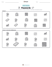 Passwords printable worksheet preview