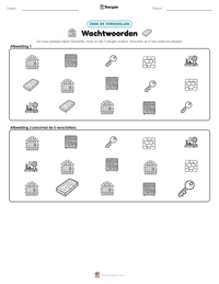 Wachtwoorden afdrukbare werkblad voorbeeld