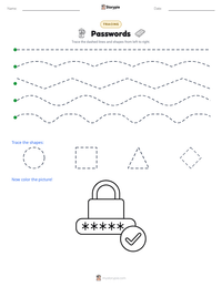 Passwords printable worksheet preview