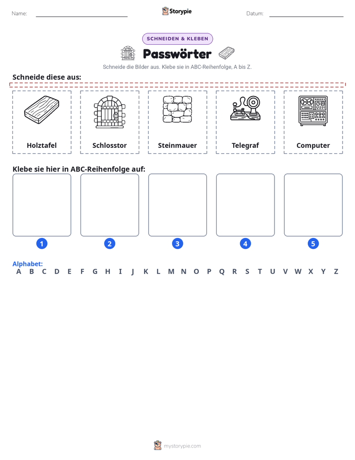 Schneiden & Einfügen Alphabet