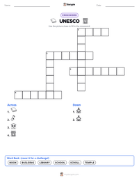 UNESCO printable worksheet preview