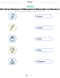 Vista previa de la hoja de trabajo imprimible de Organización de las Naciones Unidas para la Educación, la Ciencia y la Cultura