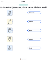 Podgląd drukowalnego arkusza ćwiczeń Organizacja Narodów Zjednoczonych do spraw Oświaty, Nauki i Kultury
