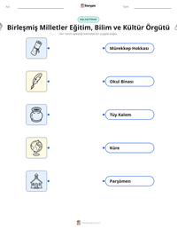 Birleşmiş Milletler Eğitim, Bilim ve Kültür Örgütü yazdırılabilir çalışma sayfası önizlemesi