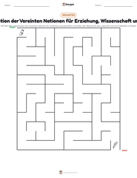 Organisation der Vereinten Nationen für Erziehung, Wissenschaft und Kultur druckbare Arbeitsblatt Vorschau