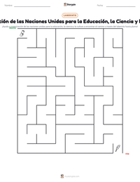 Vista previa de la hoja de trabajo imprimible de Organización de las Naciones Unidas para la Educación, la Ciencia y la Cultura