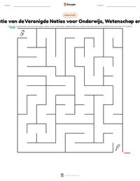 Organisatie van de Verenigde Naties voor Onderwijs, Wetenschap en Cultuur afdrukbare werkblad voorbeeld