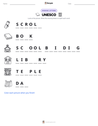 UNESCO printable worksheet preview