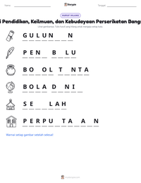 Prabaca lembar kerja cetak Organisasi Pendidikan, Keilmuan, dan Kebudayaan Perserikatan Bangsa-Bangsa