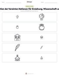Organisation der Vereinten Nationen für Erziehung, Wissenschaft und Kultur druckbare Arbeitsblatt Vorschau