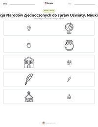 Podgląd drukowalnego arkusza ćwiczeń Organizacja Narodów Zjednoczonych do spraw Oświaty, Nauki i Kultury