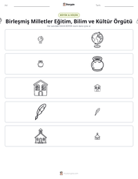 Birleşmiş Milletler Eğitim, Bilim ve Kültür Örgütü yazdırılabilir çalışma sayfası önizlemesi