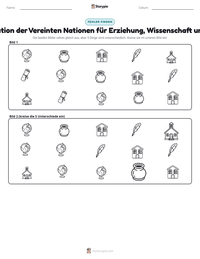 Organisation der Vereinten Nationen für Erziehung, Wissenschaft und Kultur druckbare Arbeitsblatt Vorschau