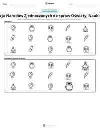 Podgląd drukowalnego arkusza ćwiczeń Organizacja Narodów Zjednoczonych do spraw Oświaty, Nauki i Kultury