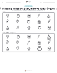 Birleşmiş Milletler Eğitim, Bilim ve Kültür Örgütü yazdırılabilir çalışma sayfası önizlemesi