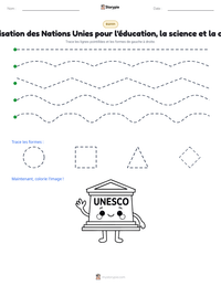 Aperçu de la feuille de travail imprimable Organisation des Nations Unies pour l'éducation, la science et la culture