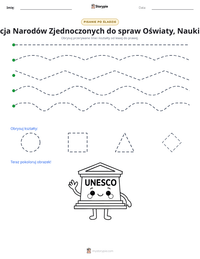 Podgląd drukowalnego arkusza ćwiczeń Organizacja Narodów Zjednoczonych do spraw Oświaty, Nauki i Kultury