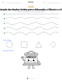 Prévia da folha de atividades imprimível Organização das Nações Unidas para a Educação, a Ciência e a Cultura
