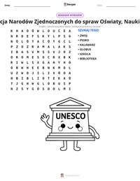 Podgląd drukowalnego arkusza ćwiczeń Organizacja Narodów Zjednoczonych do spraw Oświaty, Nauki i Kultury