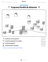Vista previa de la hoja de trabajo imprimible de Programa Mundial de Alimentos