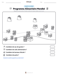 Aperçu de la feuille de travail imprimable Programme Alimentaire Mondial