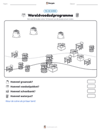 Wereldvoedselprogramma afdrukbare werkblad voorbeeld