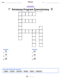 Podgląd drukowalnego arkusza ćwiczeń Światowy Program Żywnościowy