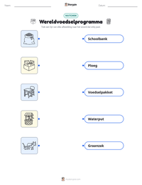 Wereldvoedselprogramma afdrukbare werkblad voorbeeld