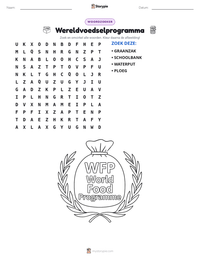 Wereldvoedselprogramma afdrukbare werkblad voorbeeld