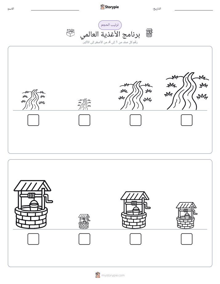 ترتيب الحجم