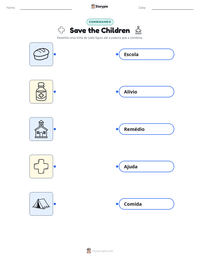 Prévia da folha de atividades imprimível Save the Children