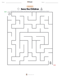 Save the Children druckbare Arbeitsblatt Vorschau