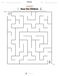 Aperçu de la feuille de travail imprimable Save the Children
