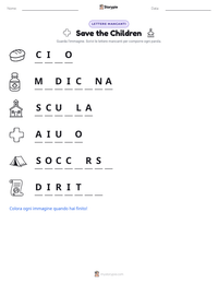 Anteprima della scheda stampabile di Save the Children