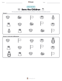 Save the Children printable worksheet preview