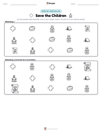 Save the Children afdrukbare werkblad voorbeeld