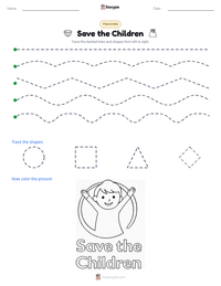 Save the Children printable worksheet preview