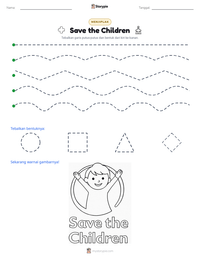 Prabaca lembar kerja cetak Save the Children