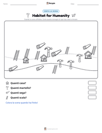 Anteprima della scheda stampabile di Habitat for Humanity