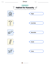 Anteprima della scheda stampabile di Habitat for Humanity