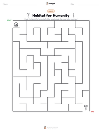 Habitat for Humanity printable worksheet preview