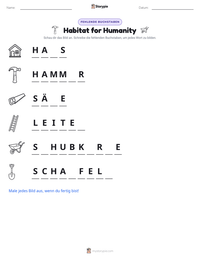 Habitat for Humanity druckbare Arbeitsblatt Vorschau