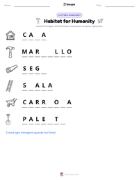 Anteprima della scheda stampabile di Habitat for Humanity
