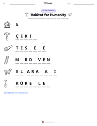 Habitat for Humanity yazdırılabilir çalışma sayfası önizlemesi
