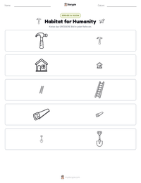 Habitat for Humanity druckbare Arbeitsblatt Vorschau