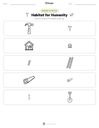 Anteprima della scheda stampabile di Habitat for Humanity